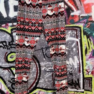 Festive Snowman Leggings size m